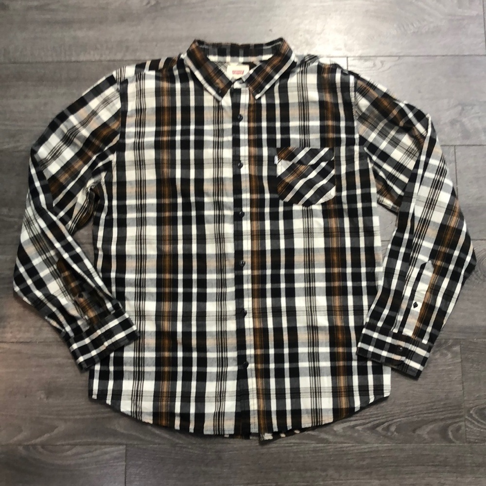 Levi's Western Plaid Shirt white,brown,black | Men's shirt X-Large